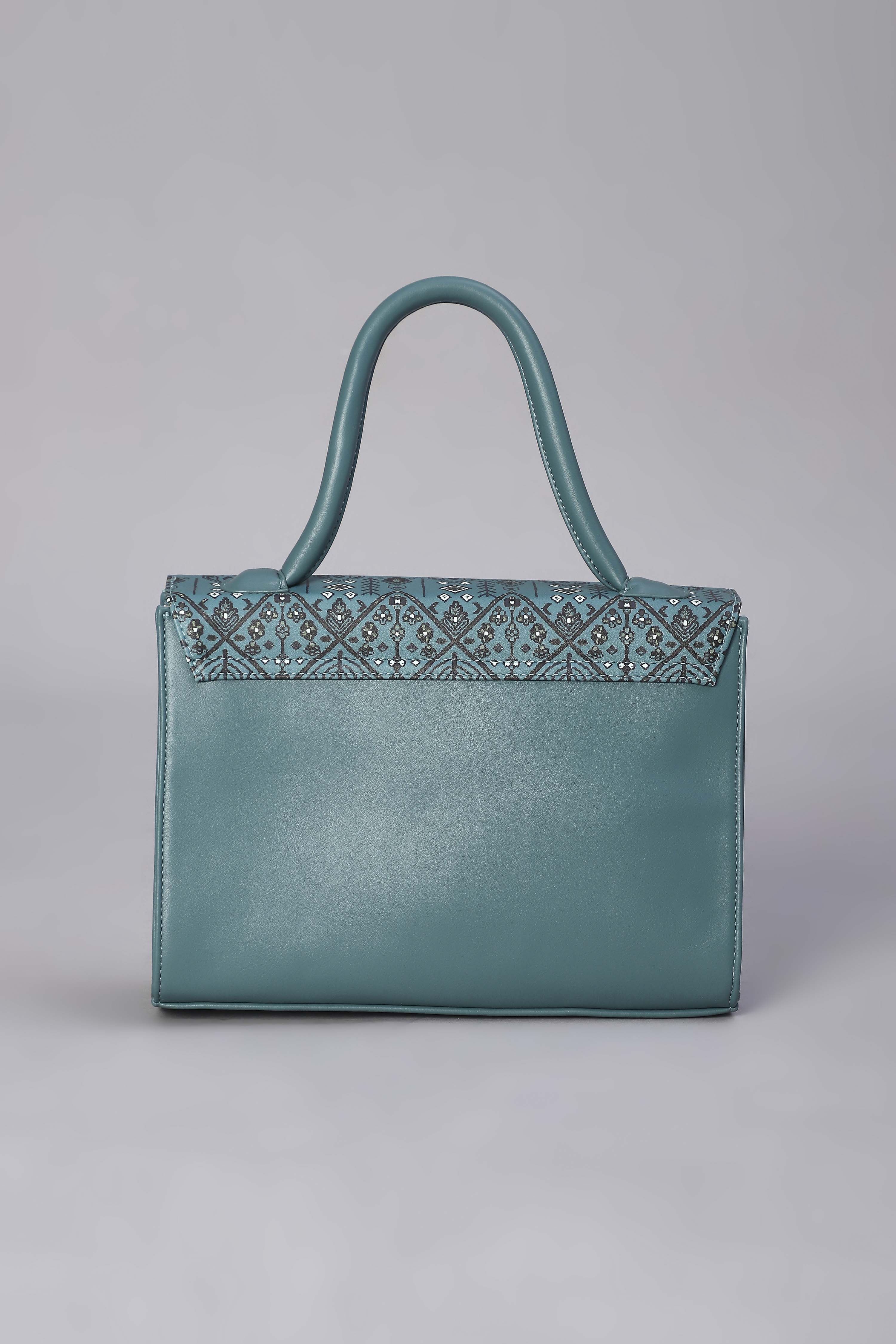 Blue PU Satchel image number 2