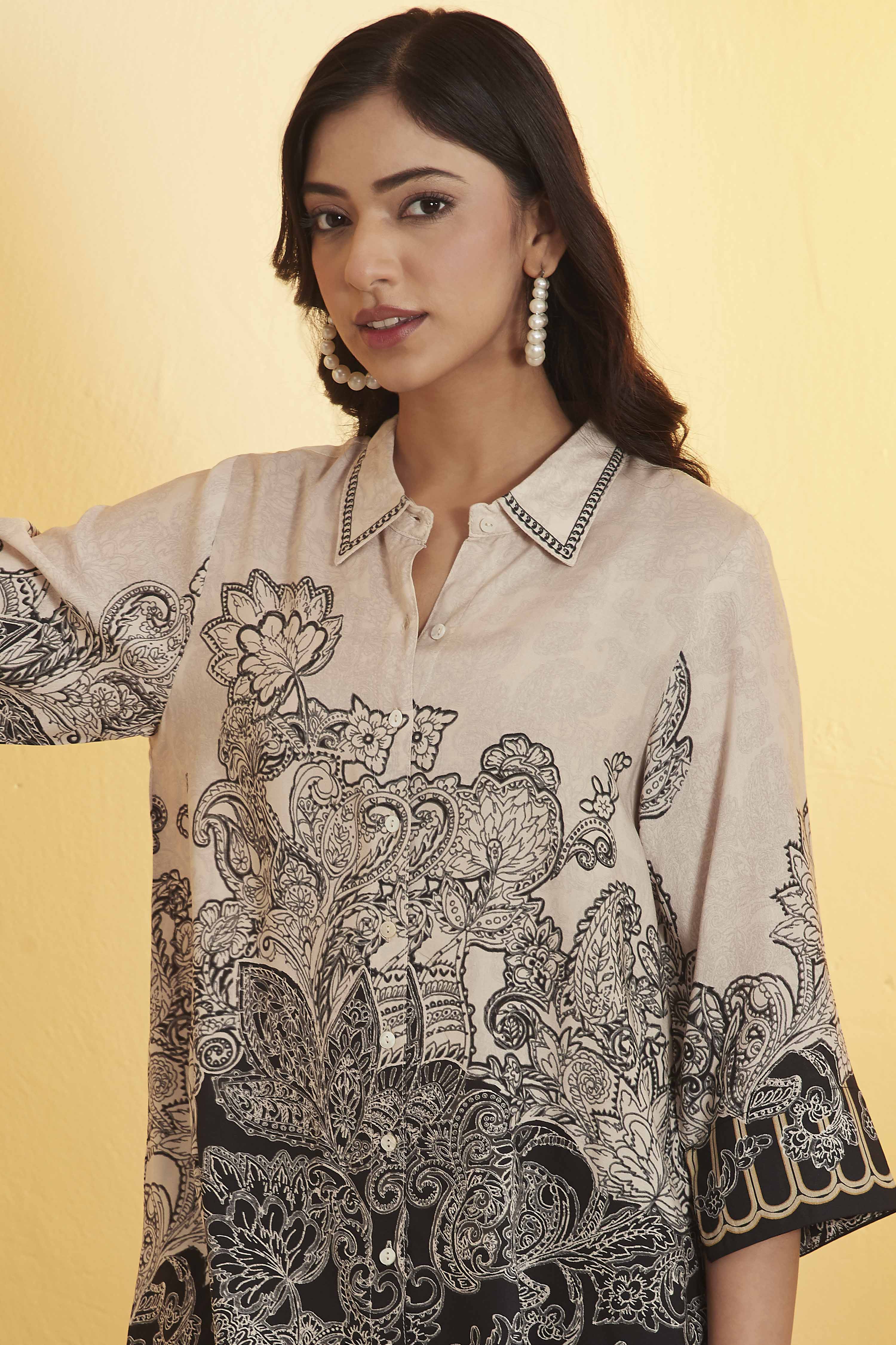 Blue Viscose Rayon Printed Straight Shirt Style Kurta image number 1