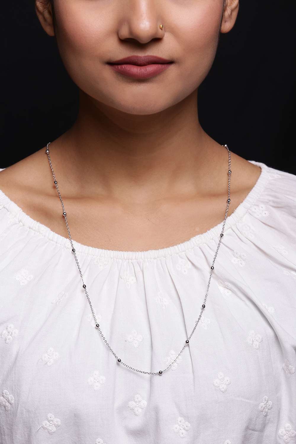 Rhodium Festive Eye Glass Chain image number 1
