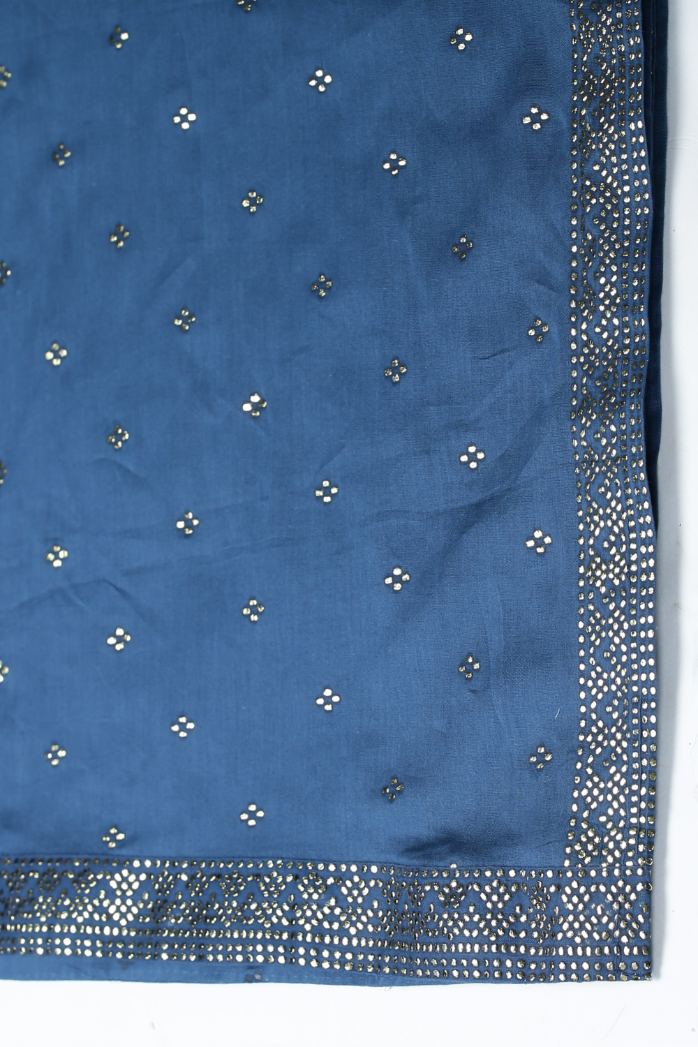 Blue Cotton Kalidar Kurta Churidar Suit Set image number 2