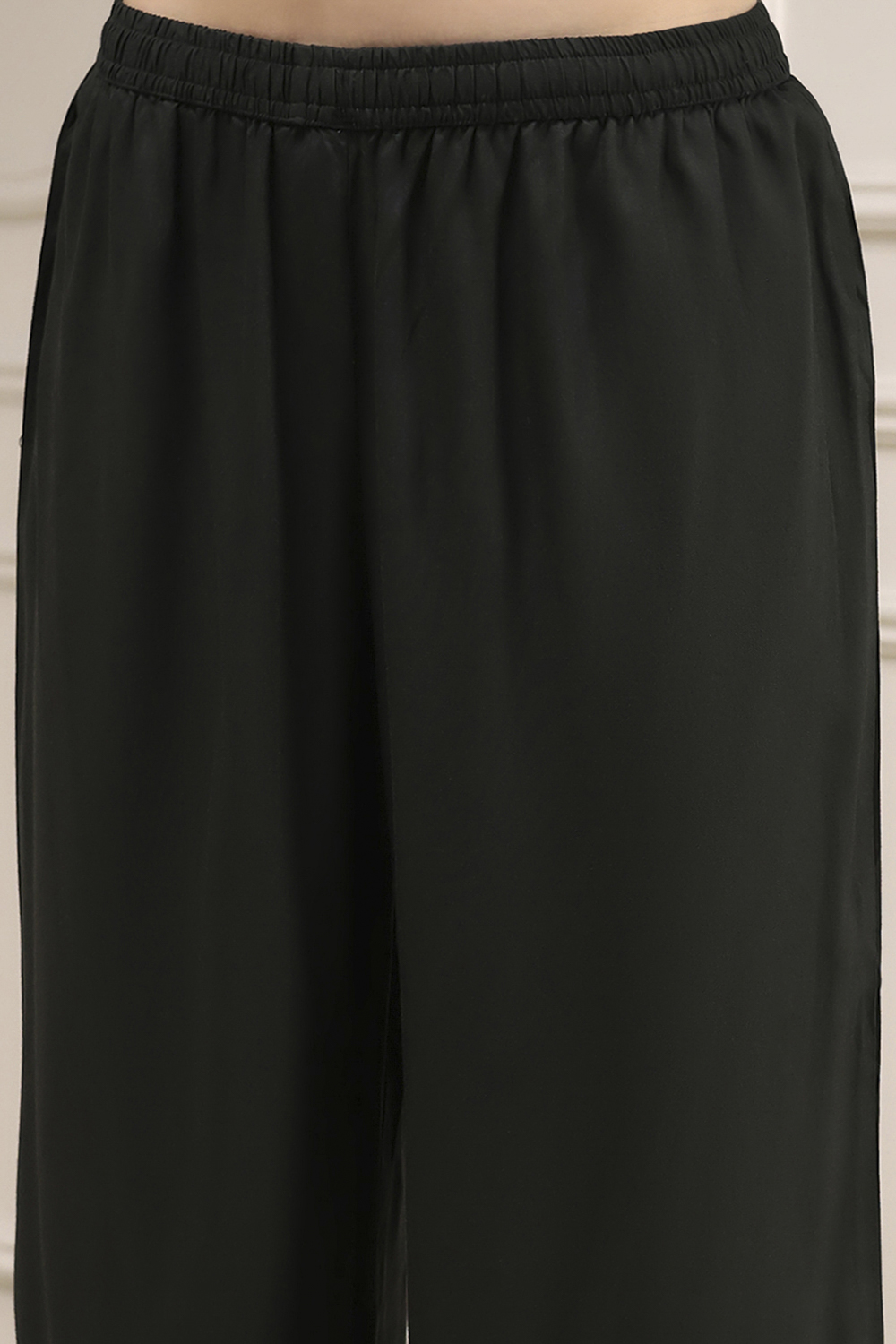 Charcoal Black Printed Gathered Suit Set image number 2