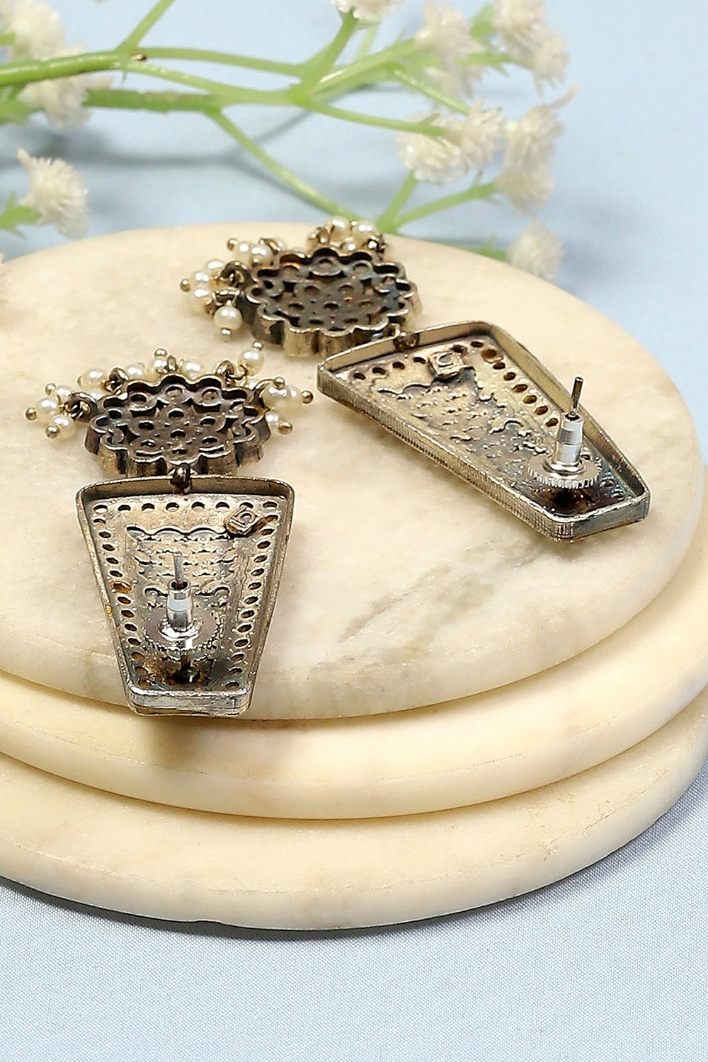 Off White Brass Drop & Danglers image number 2