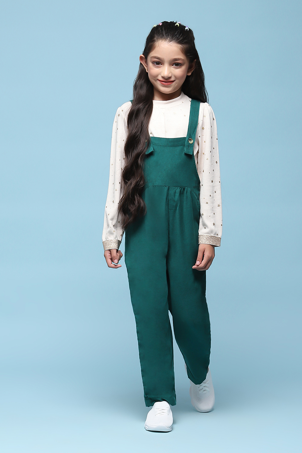 Green Cotton Solid Jumpsuit image number 5