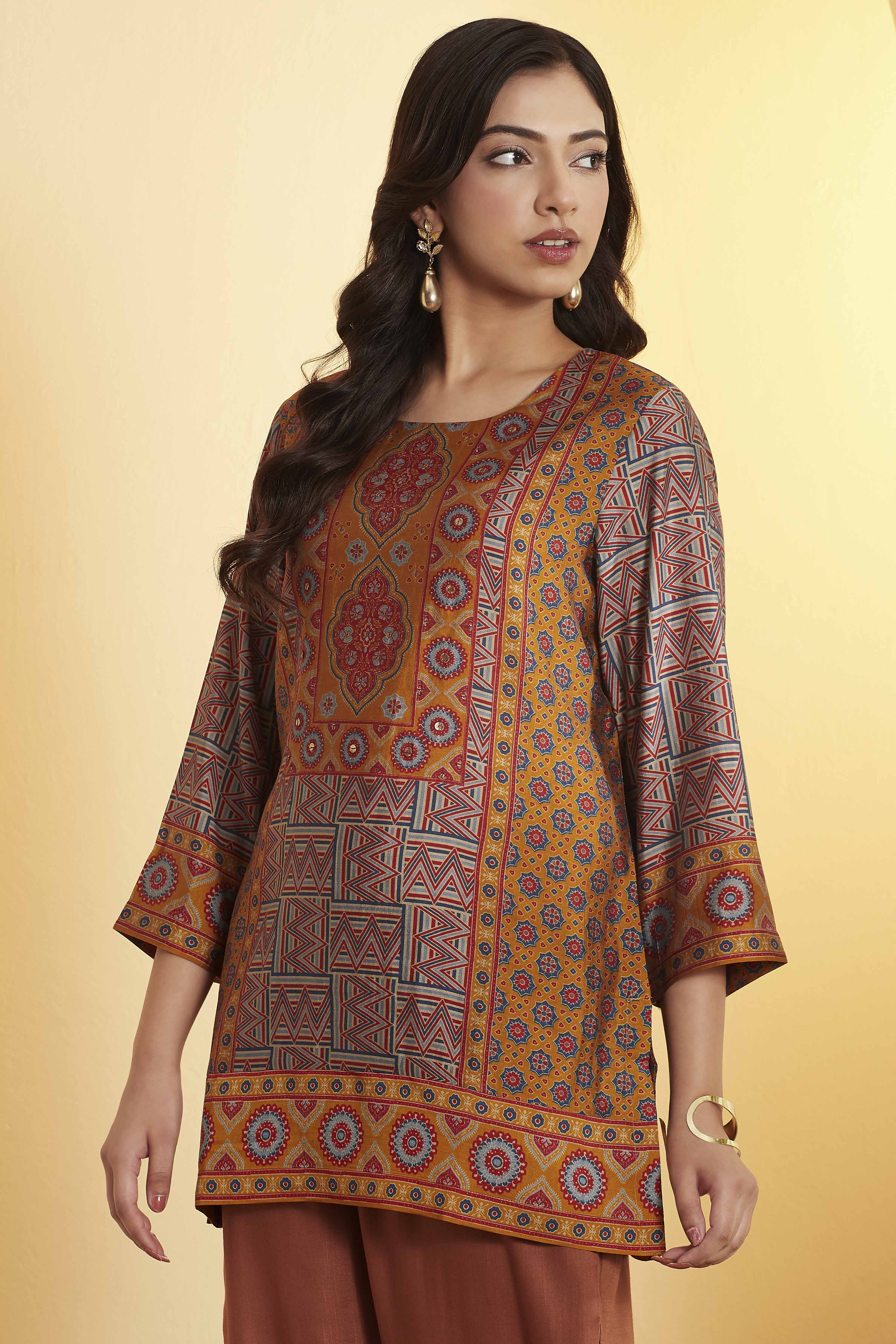 Blue Viscose Blend Straight Kurta image number 2