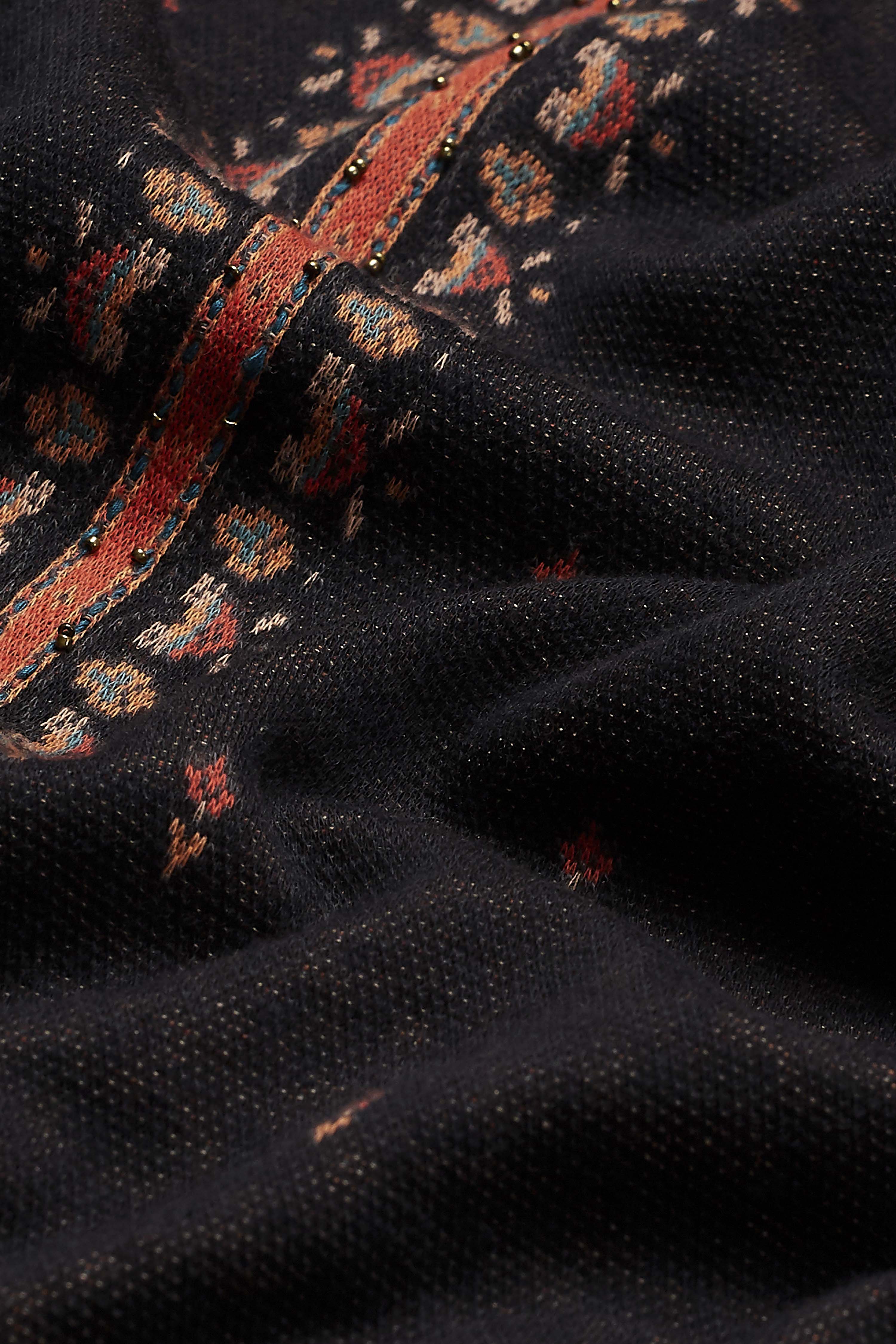 Black Multi-Motif Printed Straight Kurta image number 2