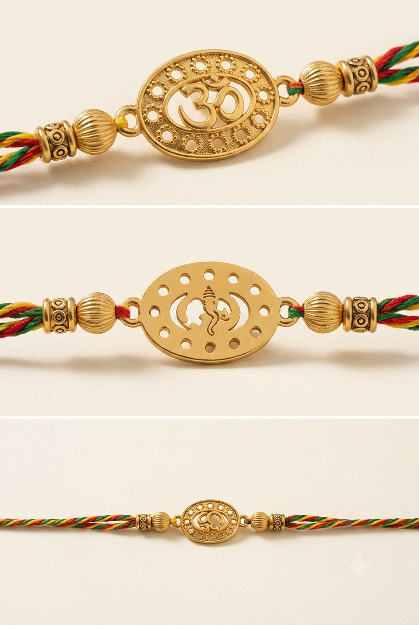 Yellow Divya Om Rakhi image number 0