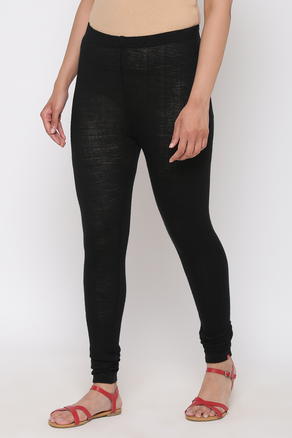 Black Woolen Leggings image number 2