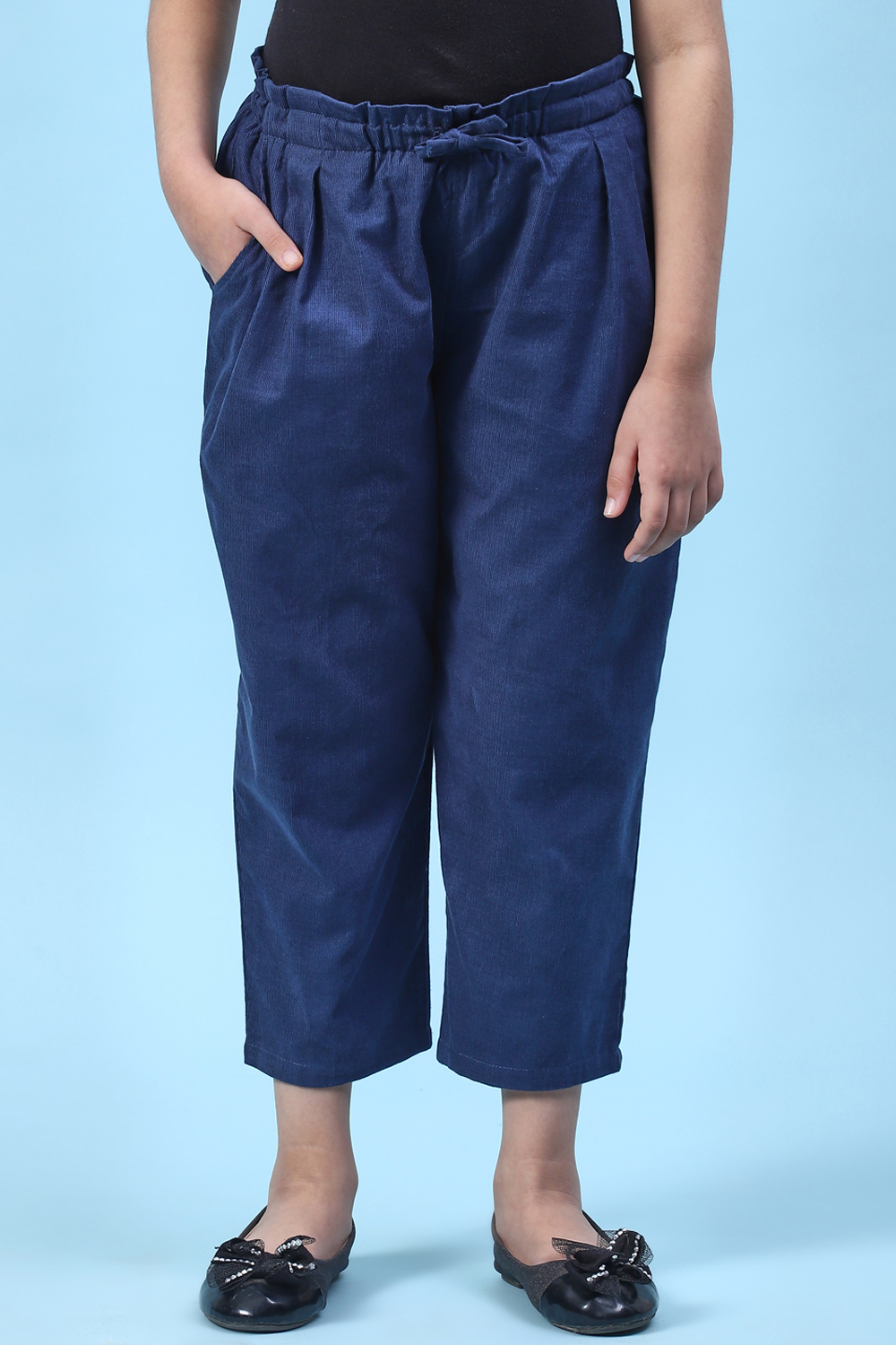 Blue Cotton Solid Pant image number 0