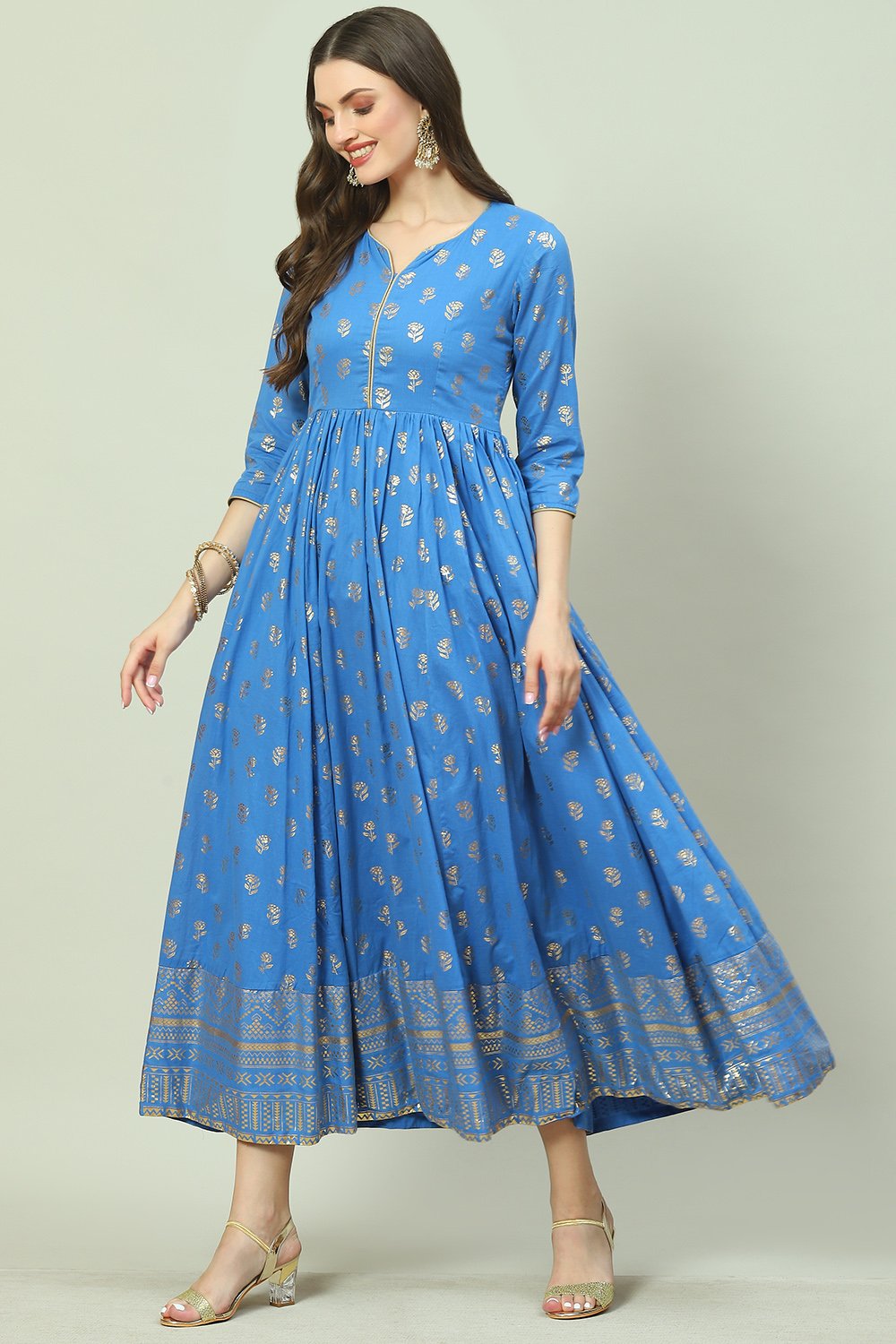 Blue Cotton Dress image number 3