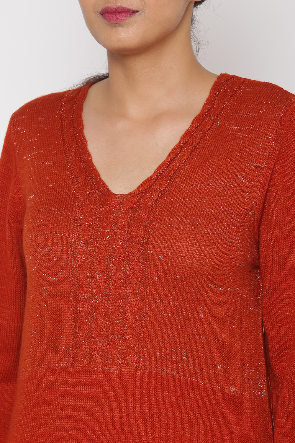 Brick Red Woolen Kurta image number 1