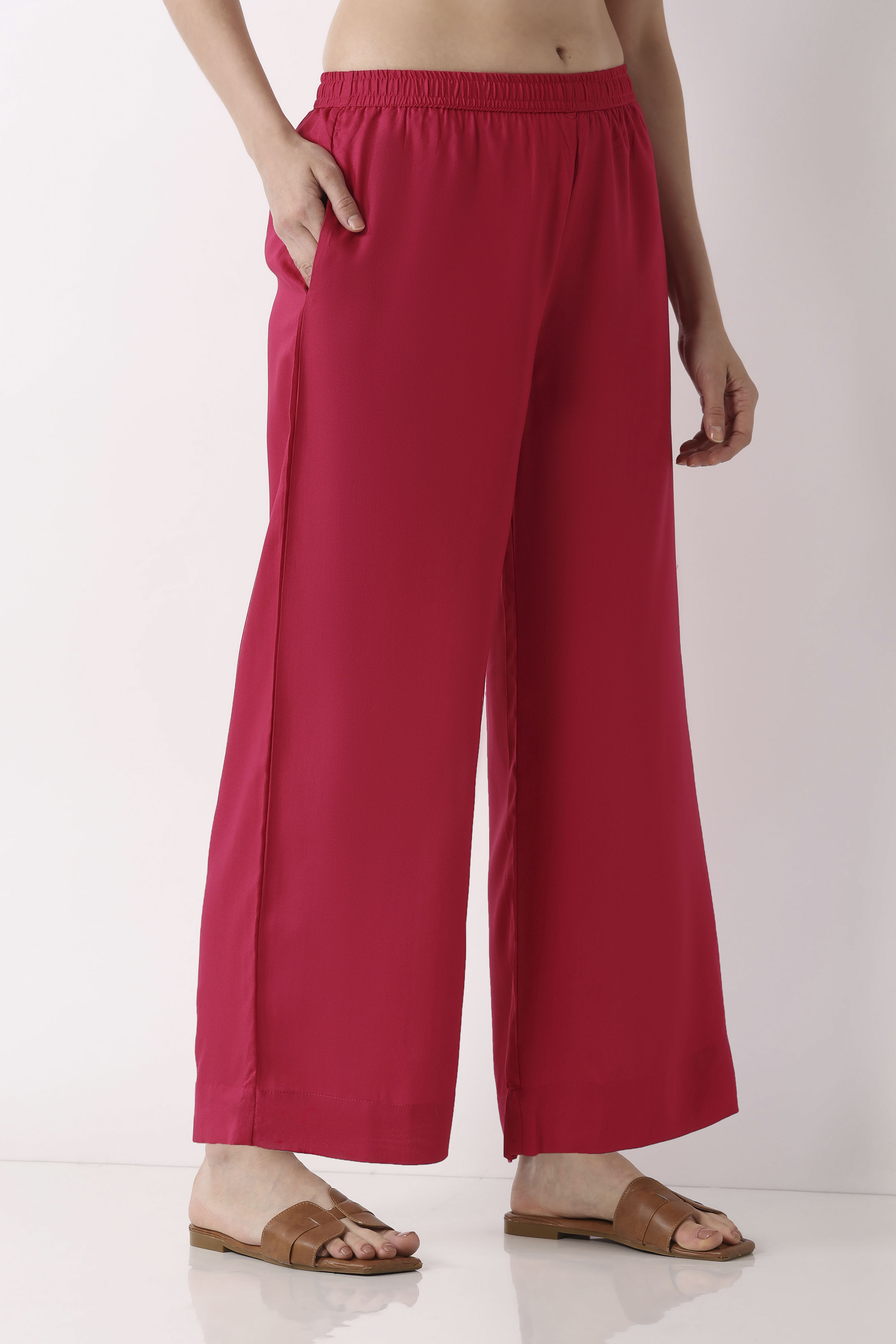 Black Rayon Palazzo image number 3