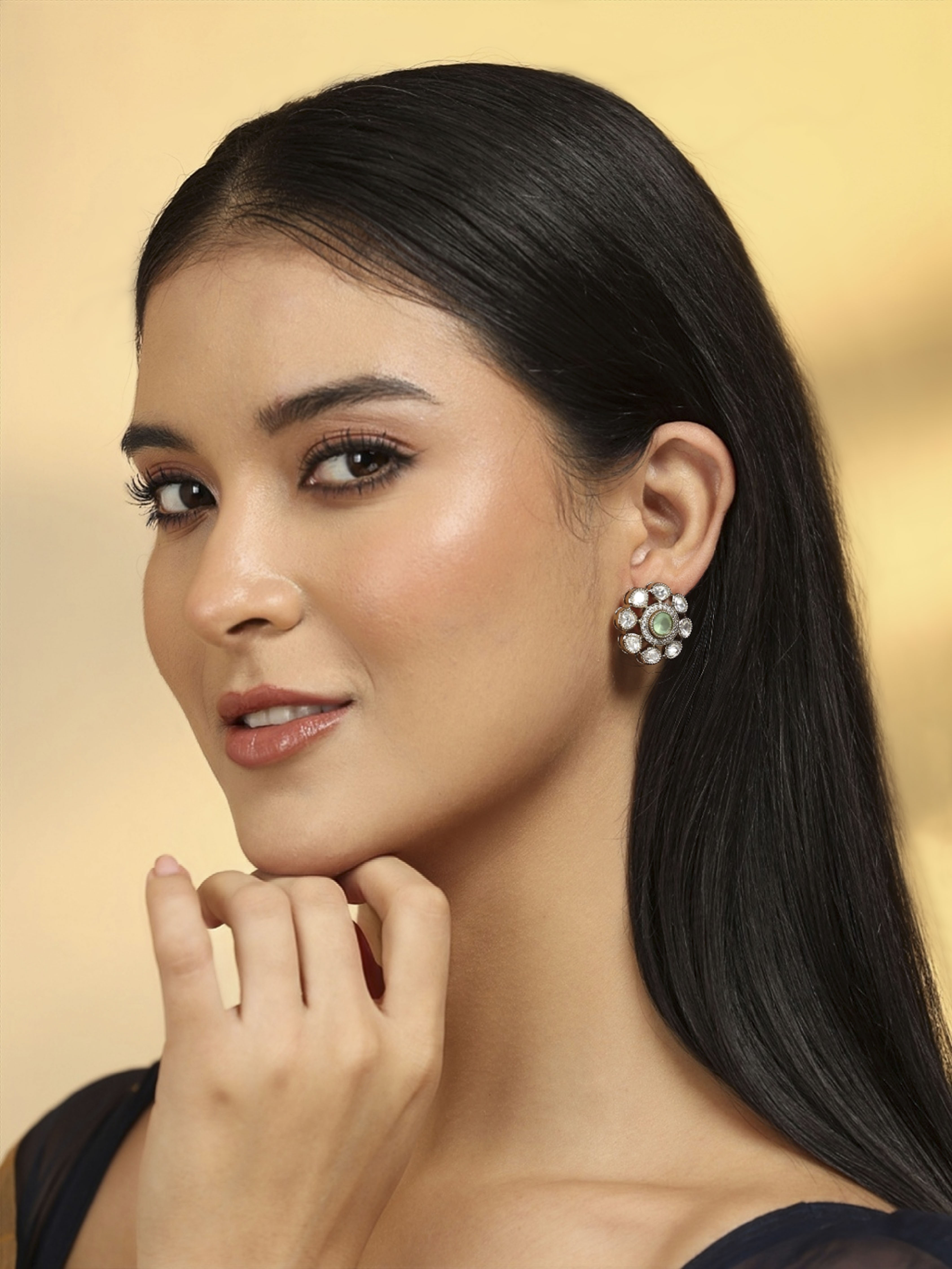 Mint Green Brass Studs image number 1