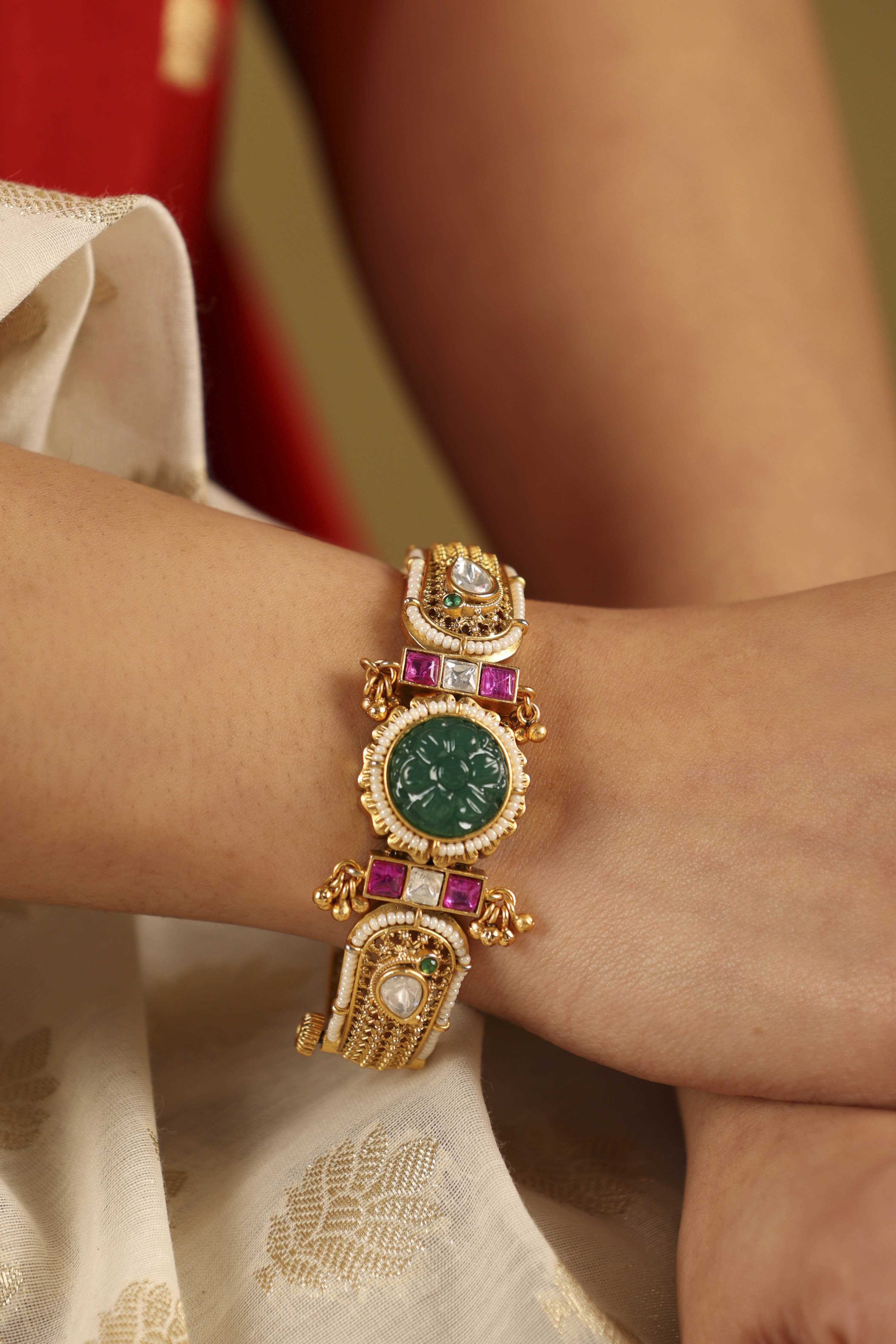 Green Brass Bracelet image number 1