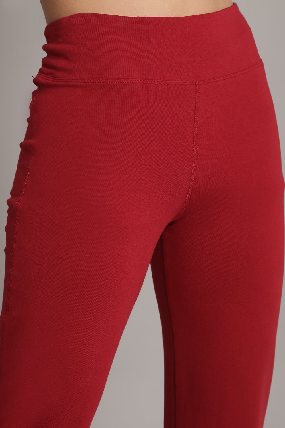 BIBA Women Regular Fit Cotton Blend Leggings (197726_Red_2XL)