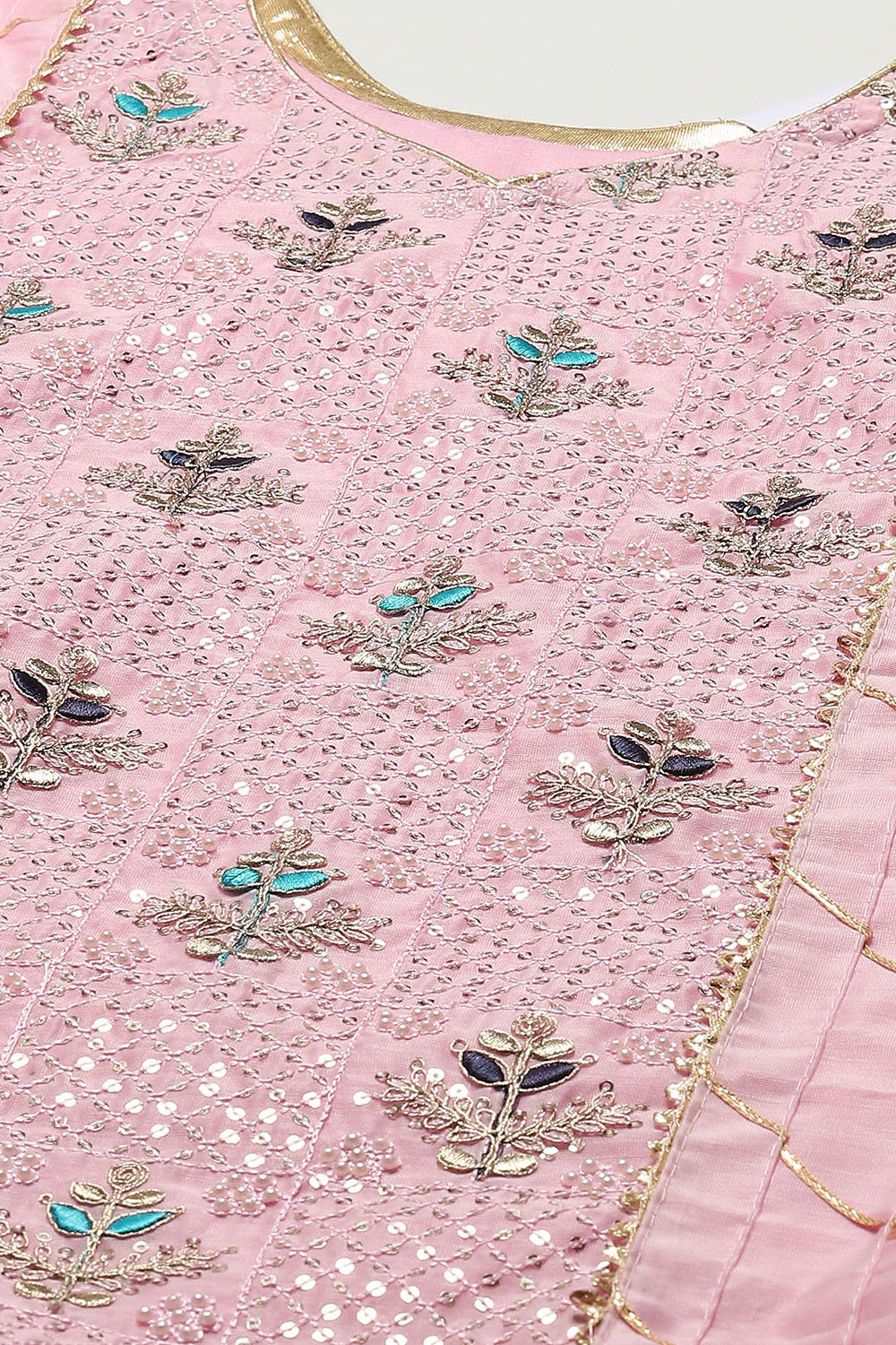 Pink Modal Unstitched Suit Set image number 2