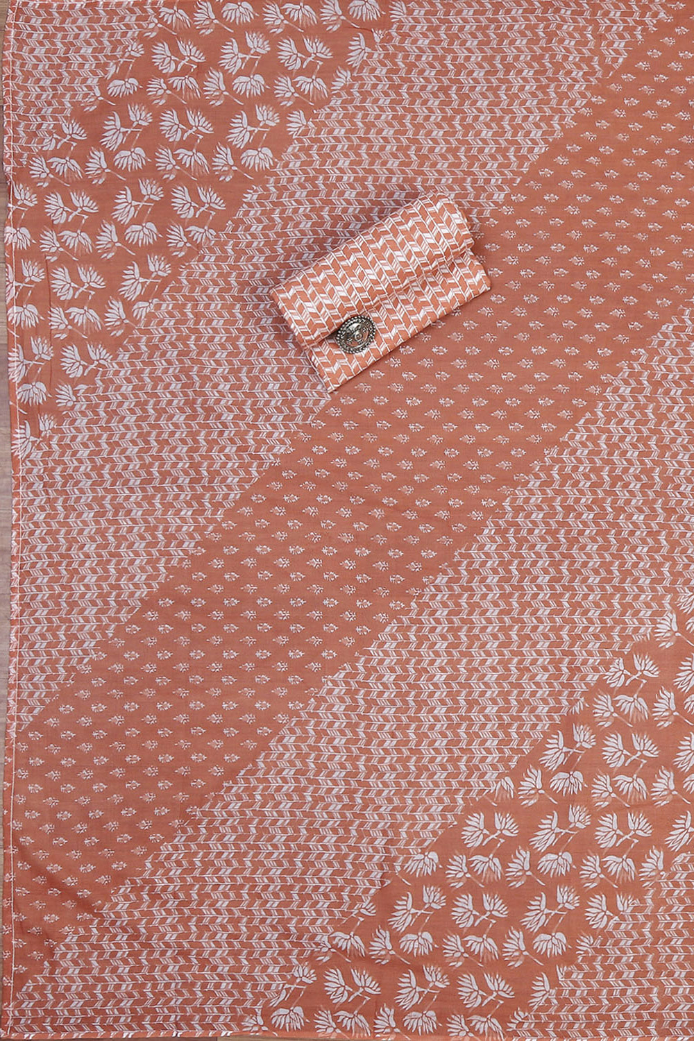 Mustard Cotton Blend Unstitched Suit Set image number 2