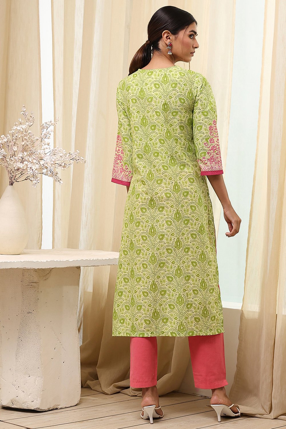 Nude Straight Kurta image number 3