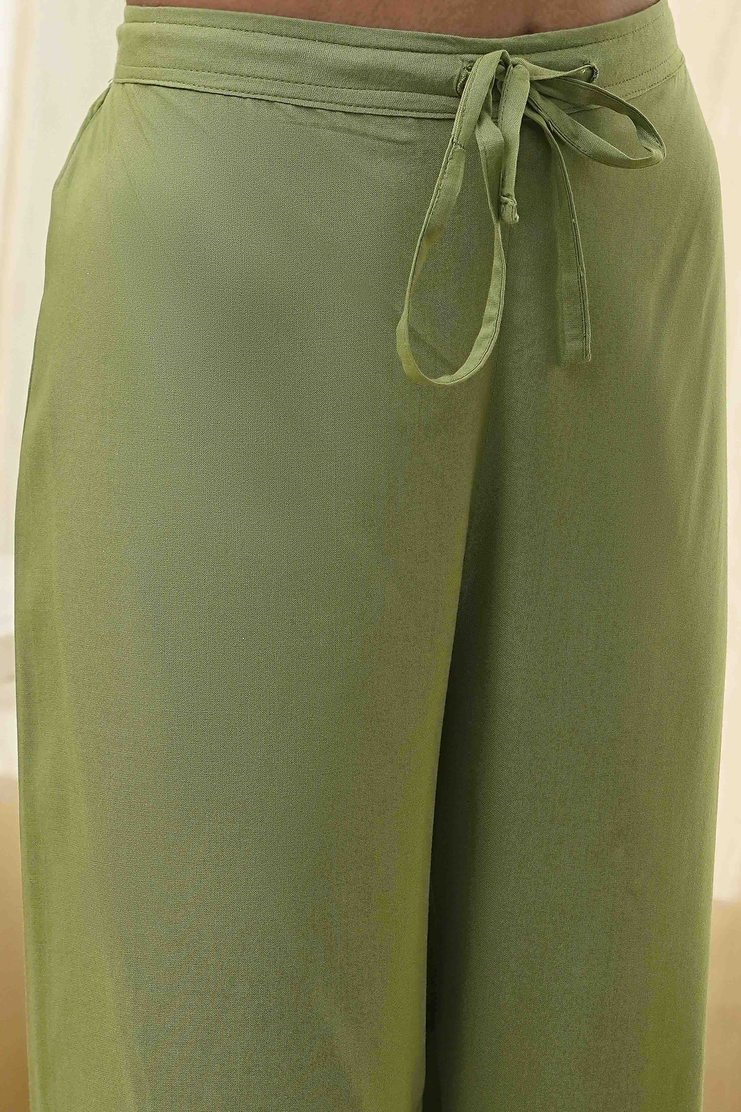 Dull Blue Solid A-Line Suit Set image number 2