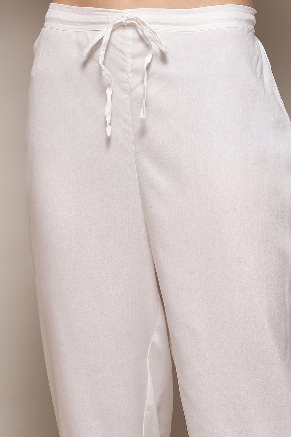 White Red Cotton Straight Suit Set image number 2