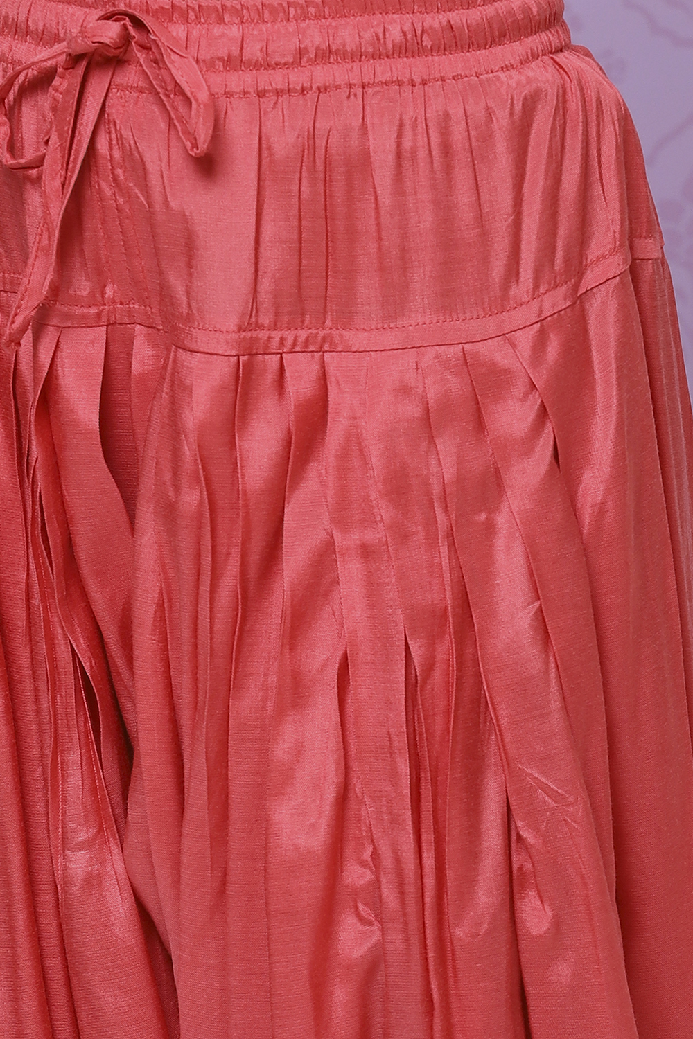 Red Art Silk Girls Straight Kurta Salwar Suit Set image number 2