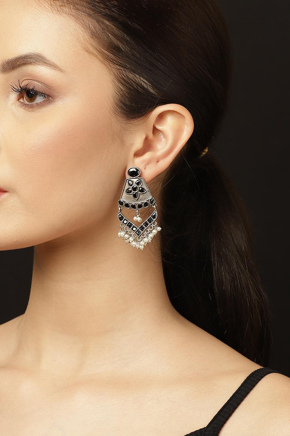 Black Oxidised Earrings image number 1