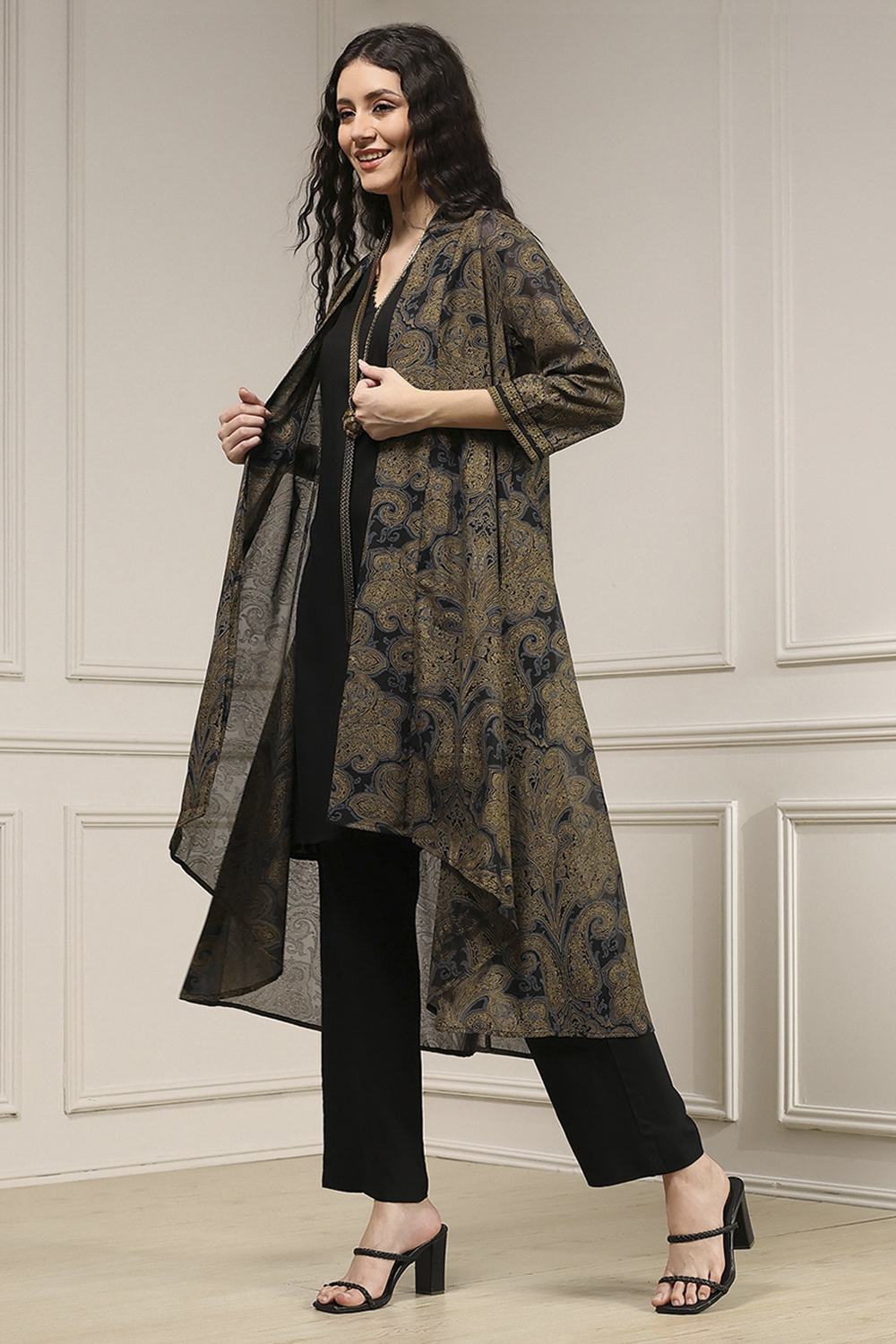 Black Viscose Rayon Straight Dyed Fusion Set image number 3