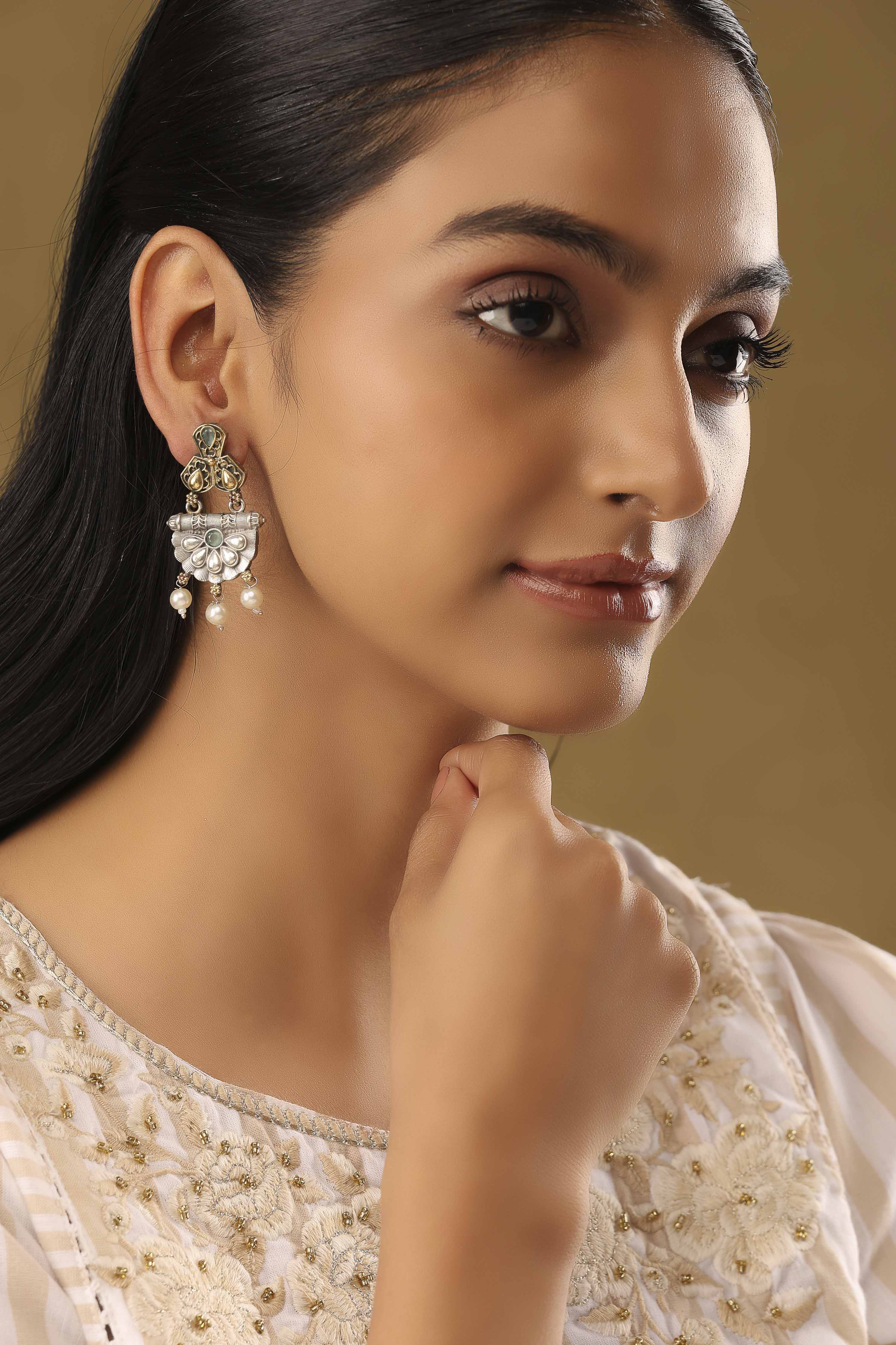 Mint Green Brass Drop & Danglers image number 3