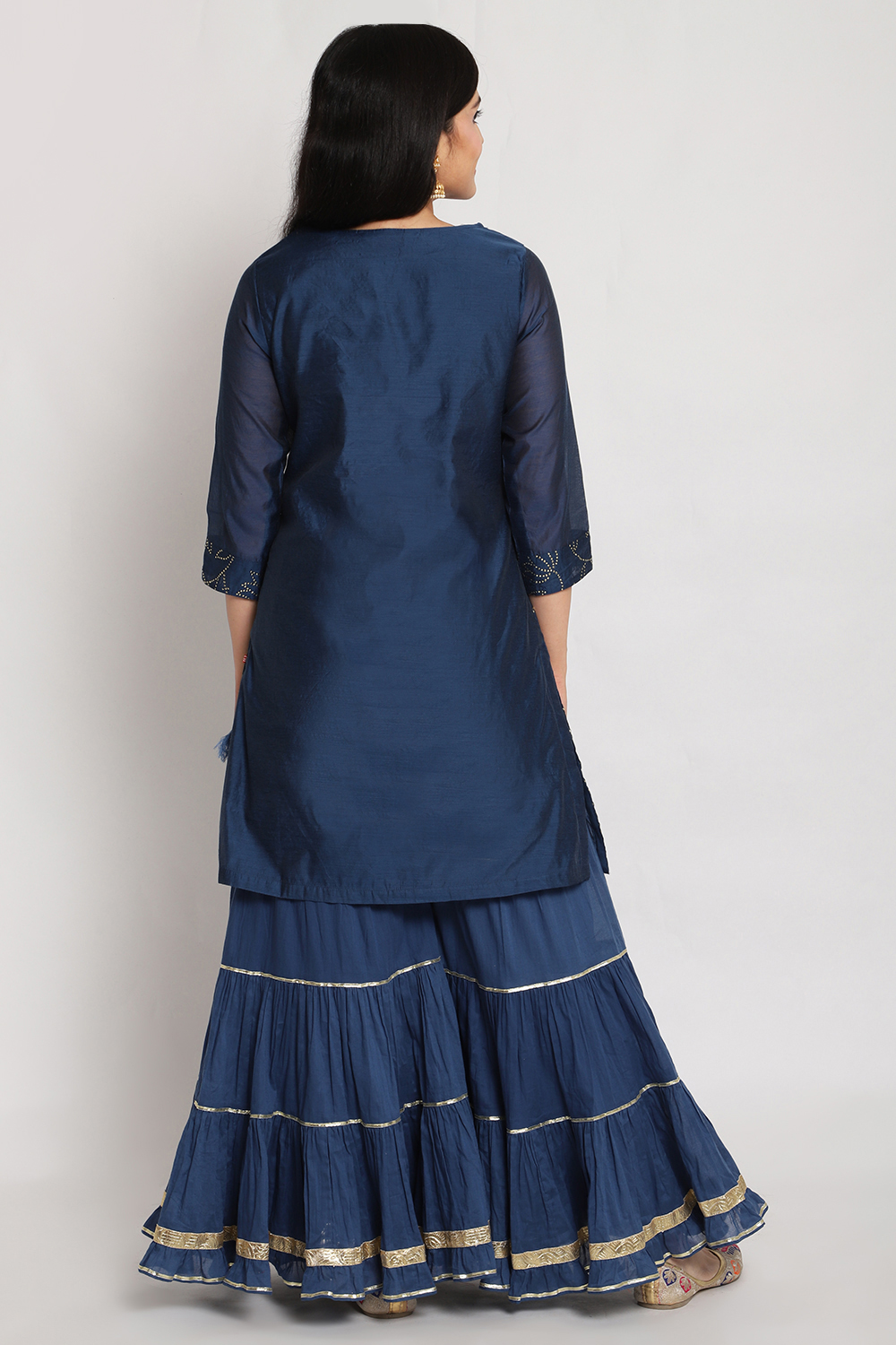 Blue Art Silk Short Yarndyed Kurti image number 6