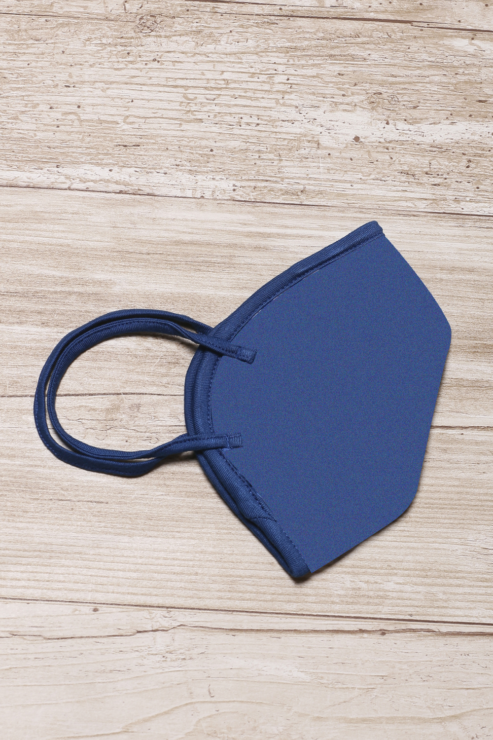 Marine Blue Cotton Flax Solid Face Mask image number 1