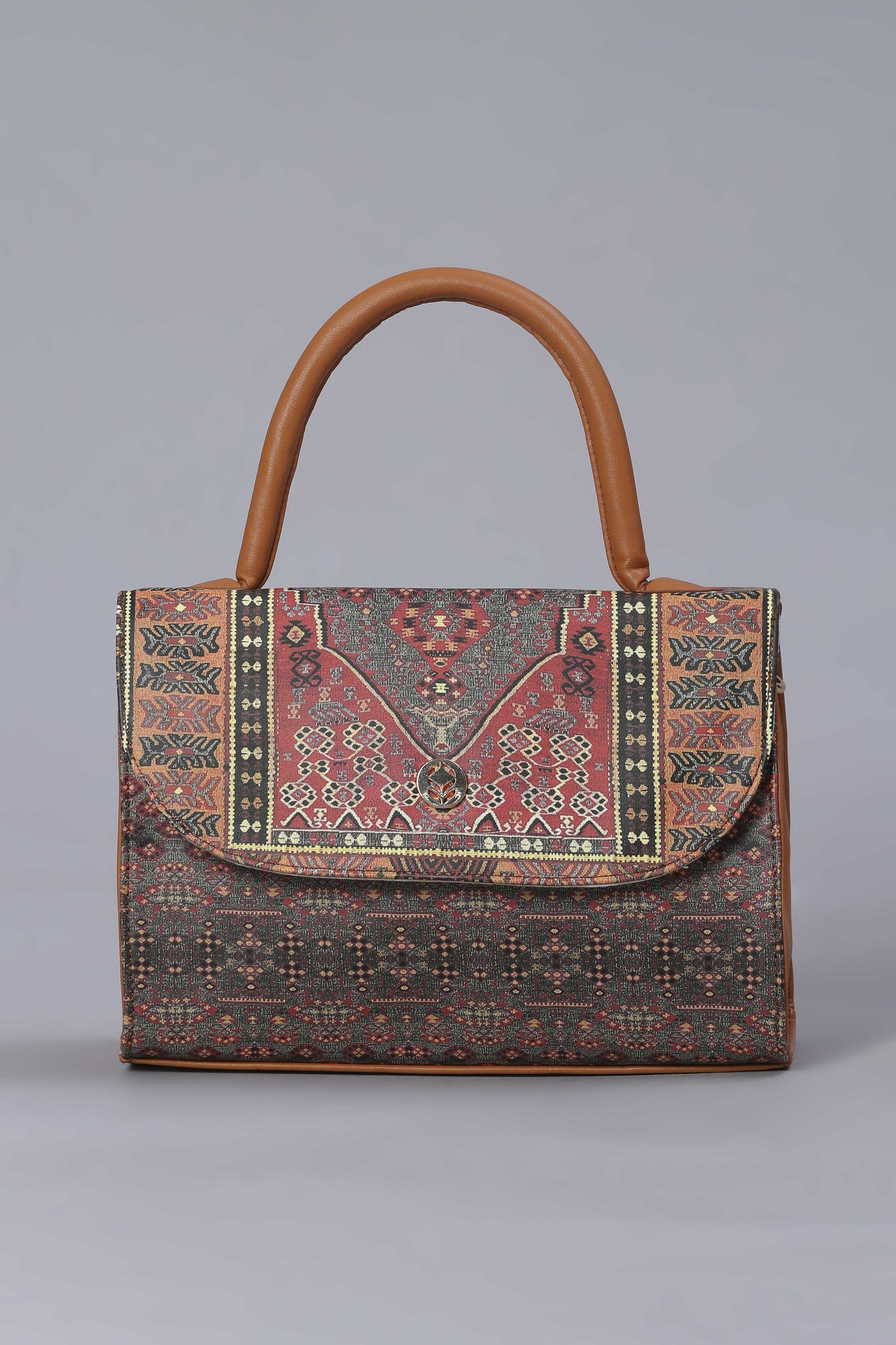 Green PU Satchel image number 1