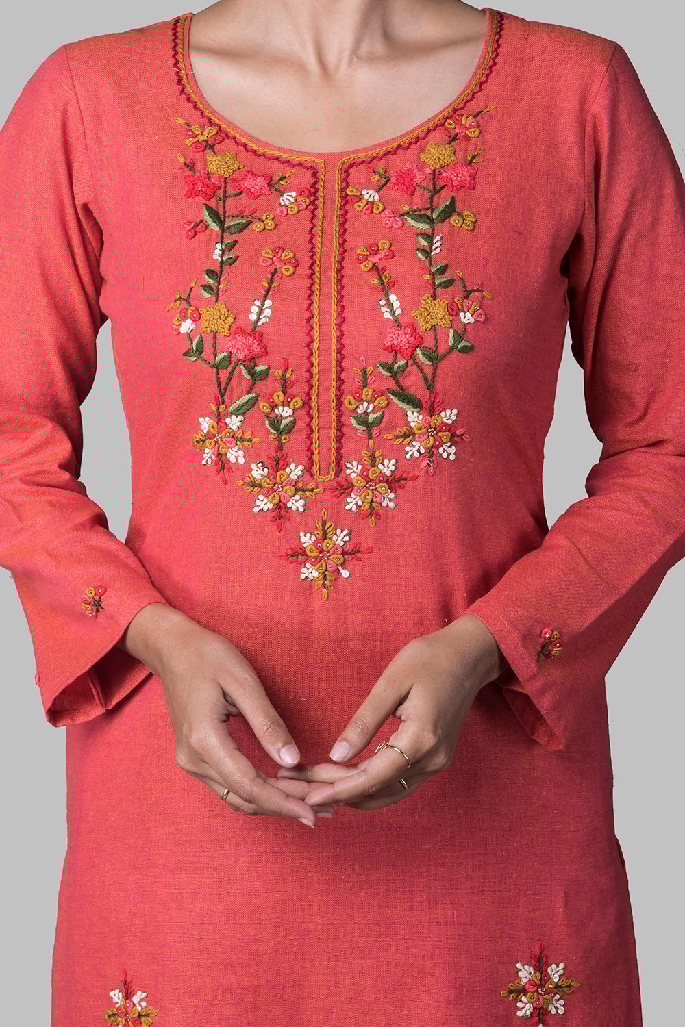 Coral Cotton Easy Stitch Suit Set image number 1