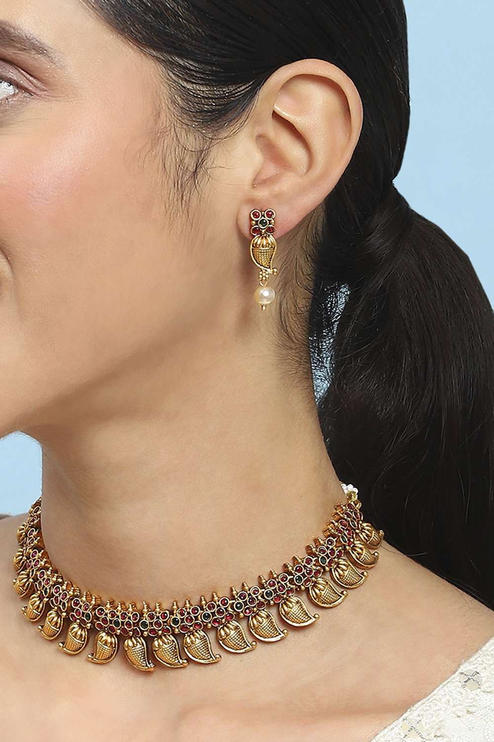 Red Green Alloy Necklace Set image number 1