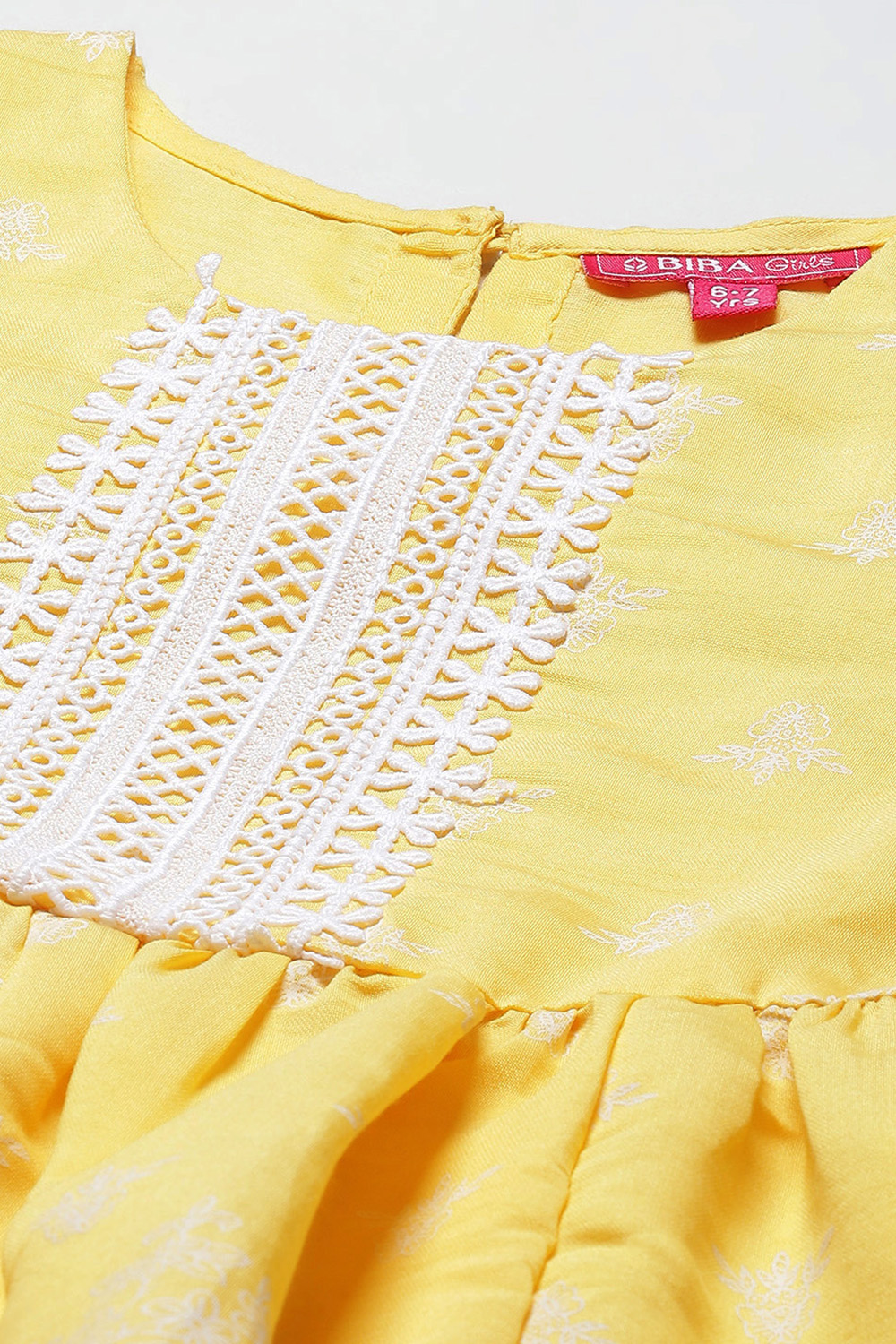Yellow Cotton Blend Gathered Kurta Sharara Suit Set image number 1