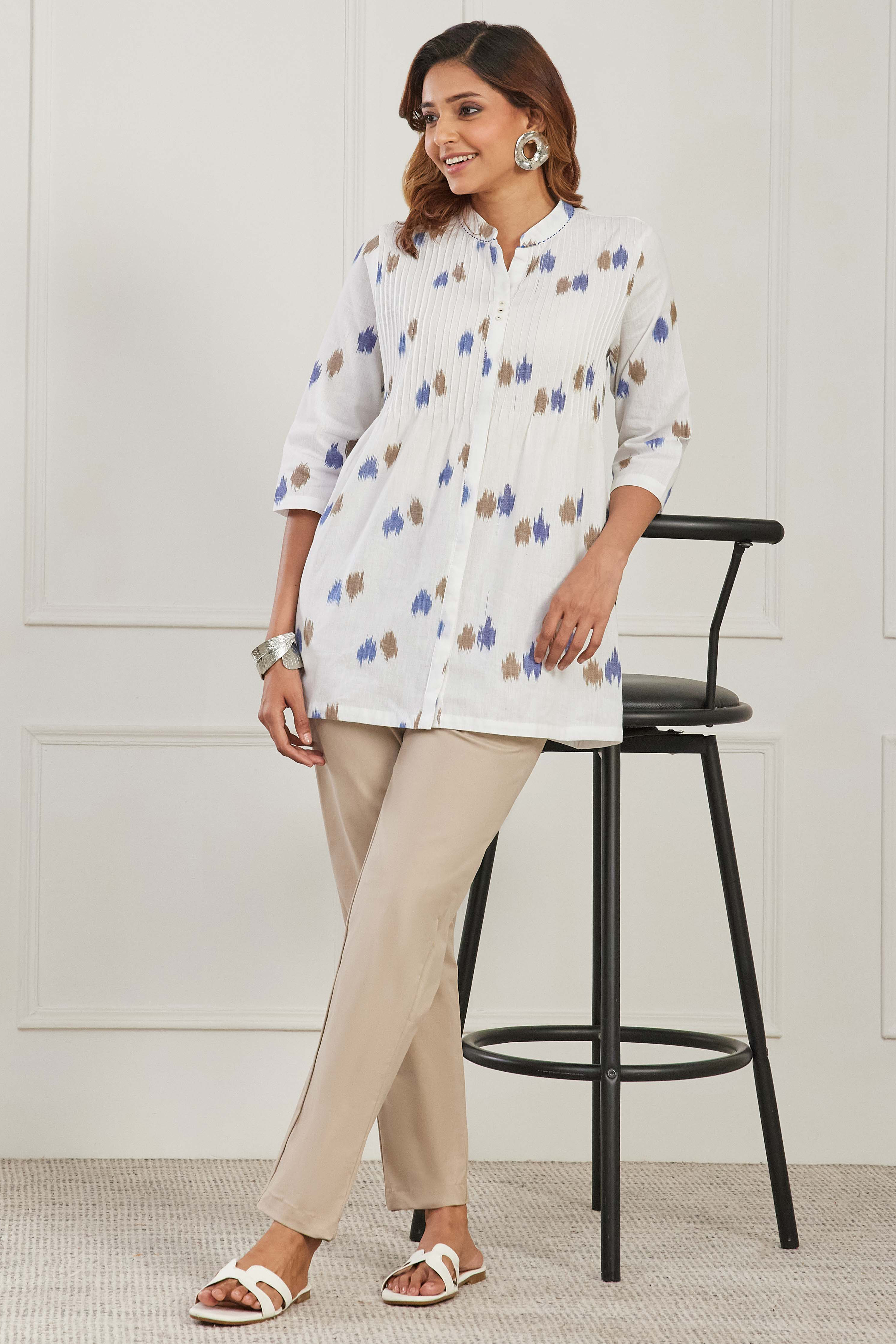 White Cotton Straight Kurta image number 0