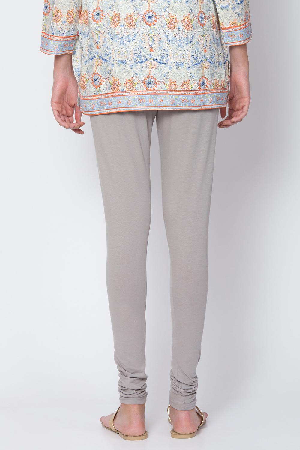 Camel Cotton Blend Solid Churidar image number 3