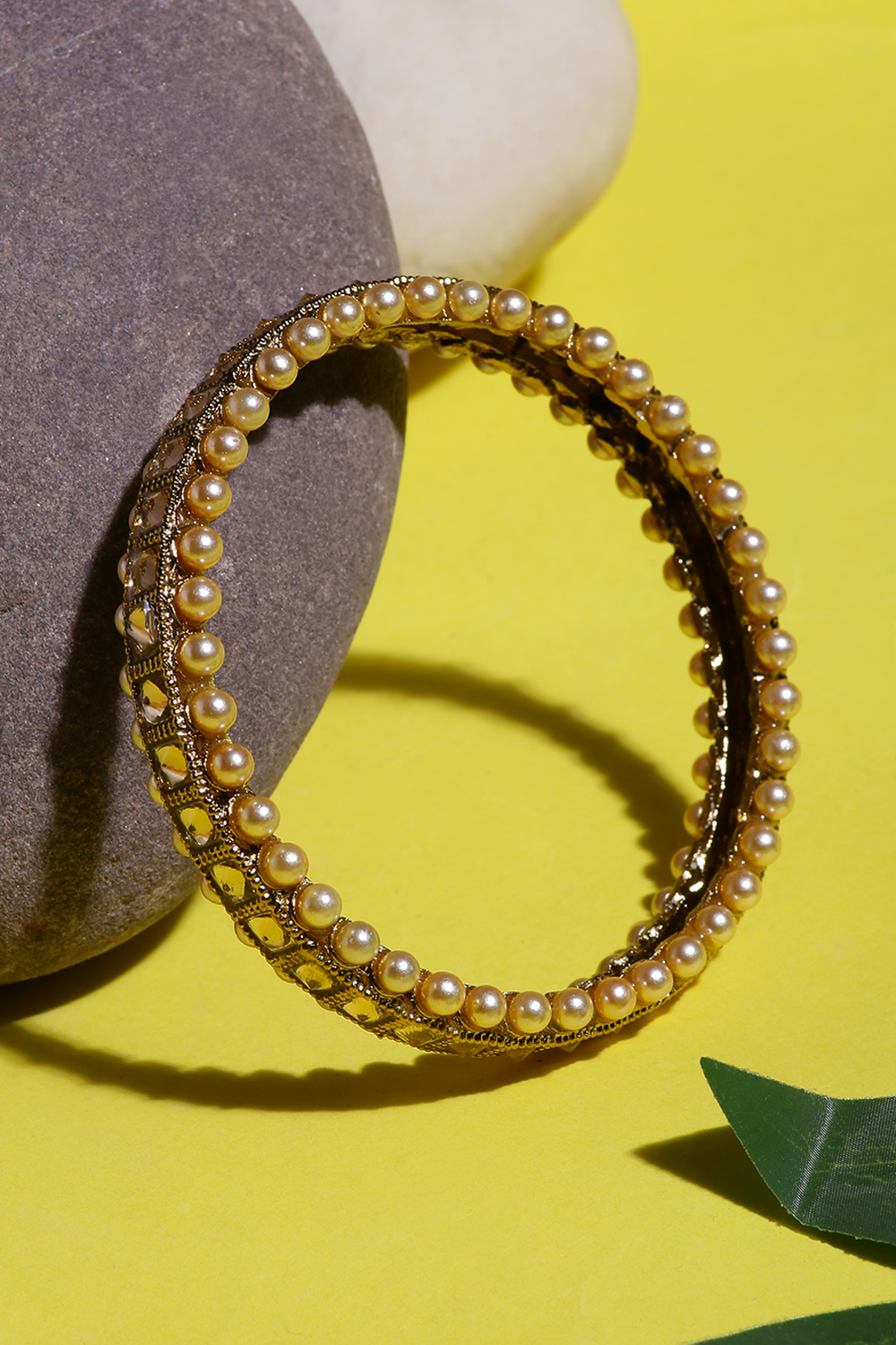 Gold Kundan Bangle image number 2