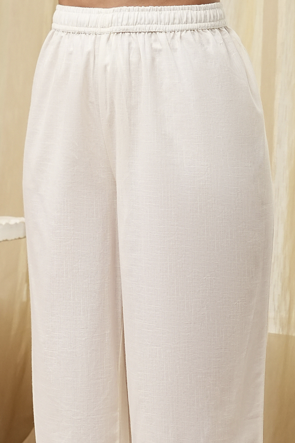 Off-White Embroidered Kalidar Suit Set image number 2