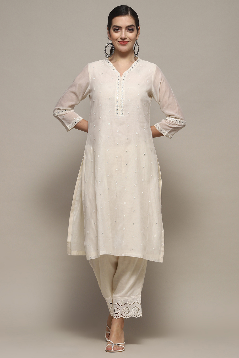 Blue Polyester Asymmetric Kurta image number 0