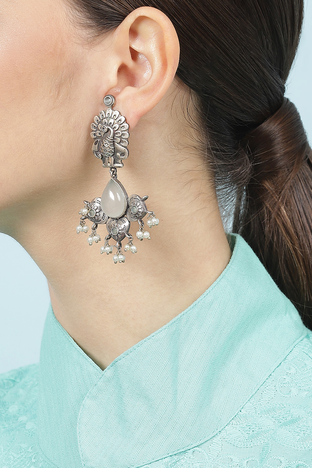 Silver Oxidised Earrings image number 1