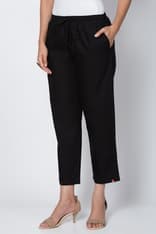 Fuschia Cotton Straight Pant image number 1
