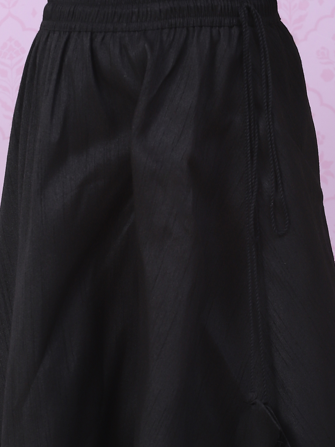 Black Art Silk Straight Lehenga Set image number 2
