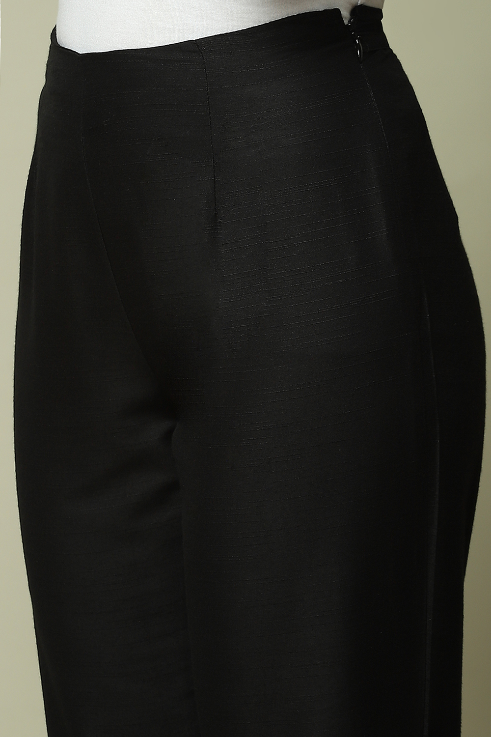 Black Art Silk Pants image number 2
