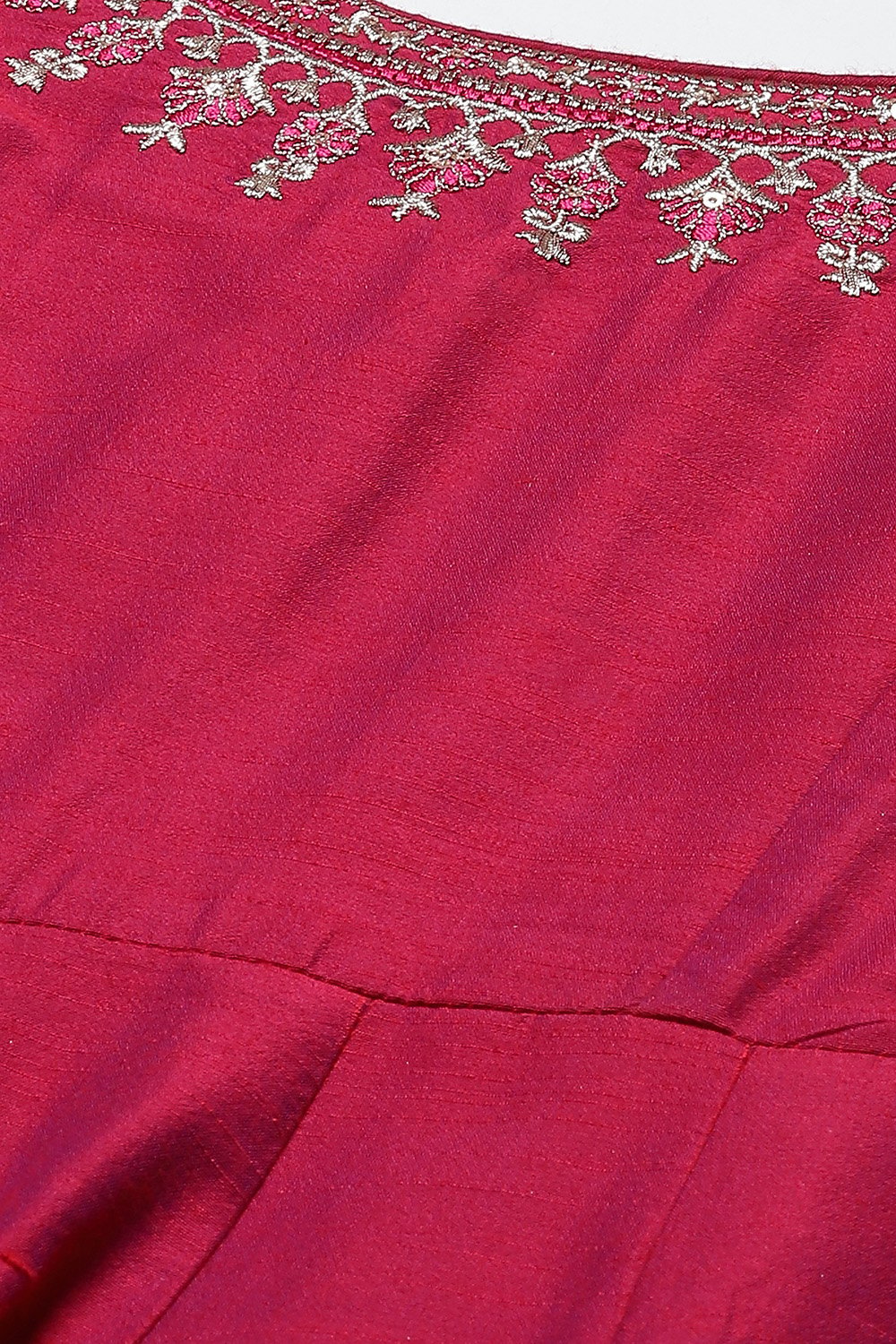 Magenta Poly Viscose Anarkali Kurta Churidar Suit Set image number 1