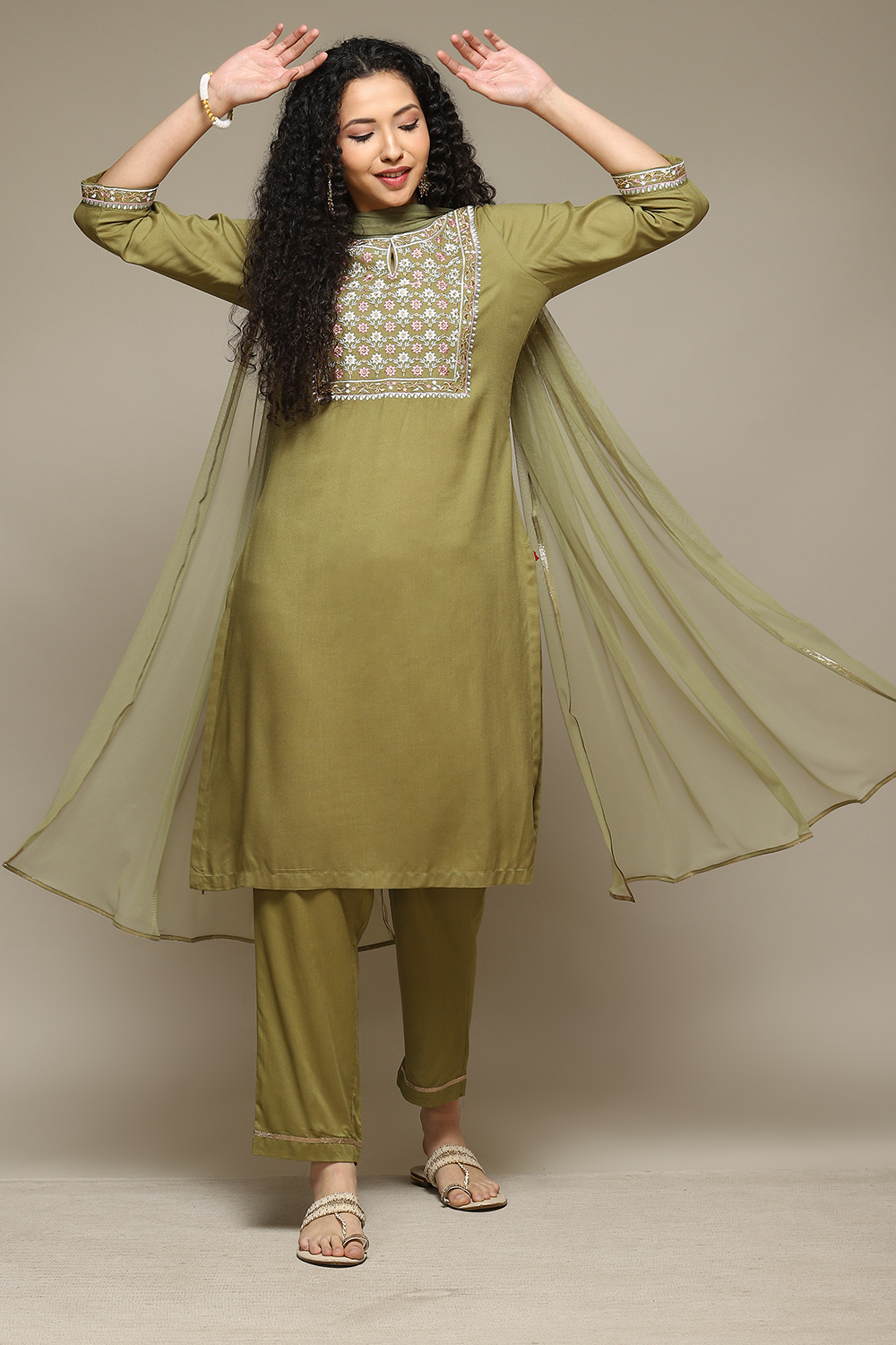 Light Pink Rayon Straight Kurta Pants Suit Set image number 0