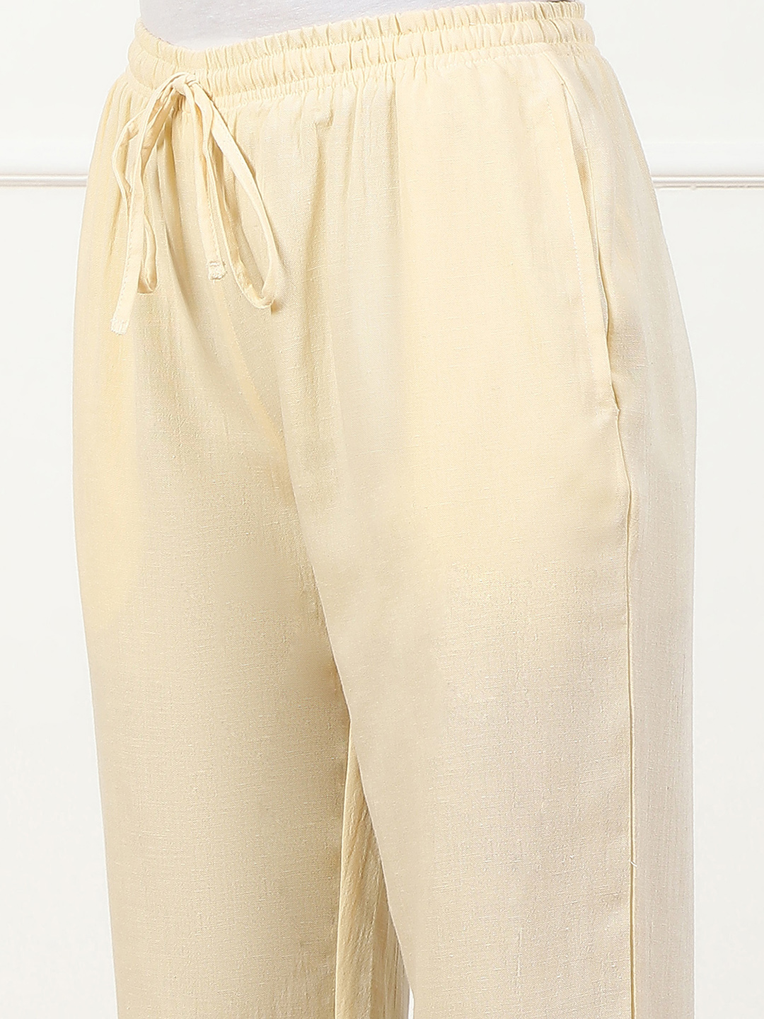 Rust Solid Mid-Rise Straight Palazzo Pants image number 1
