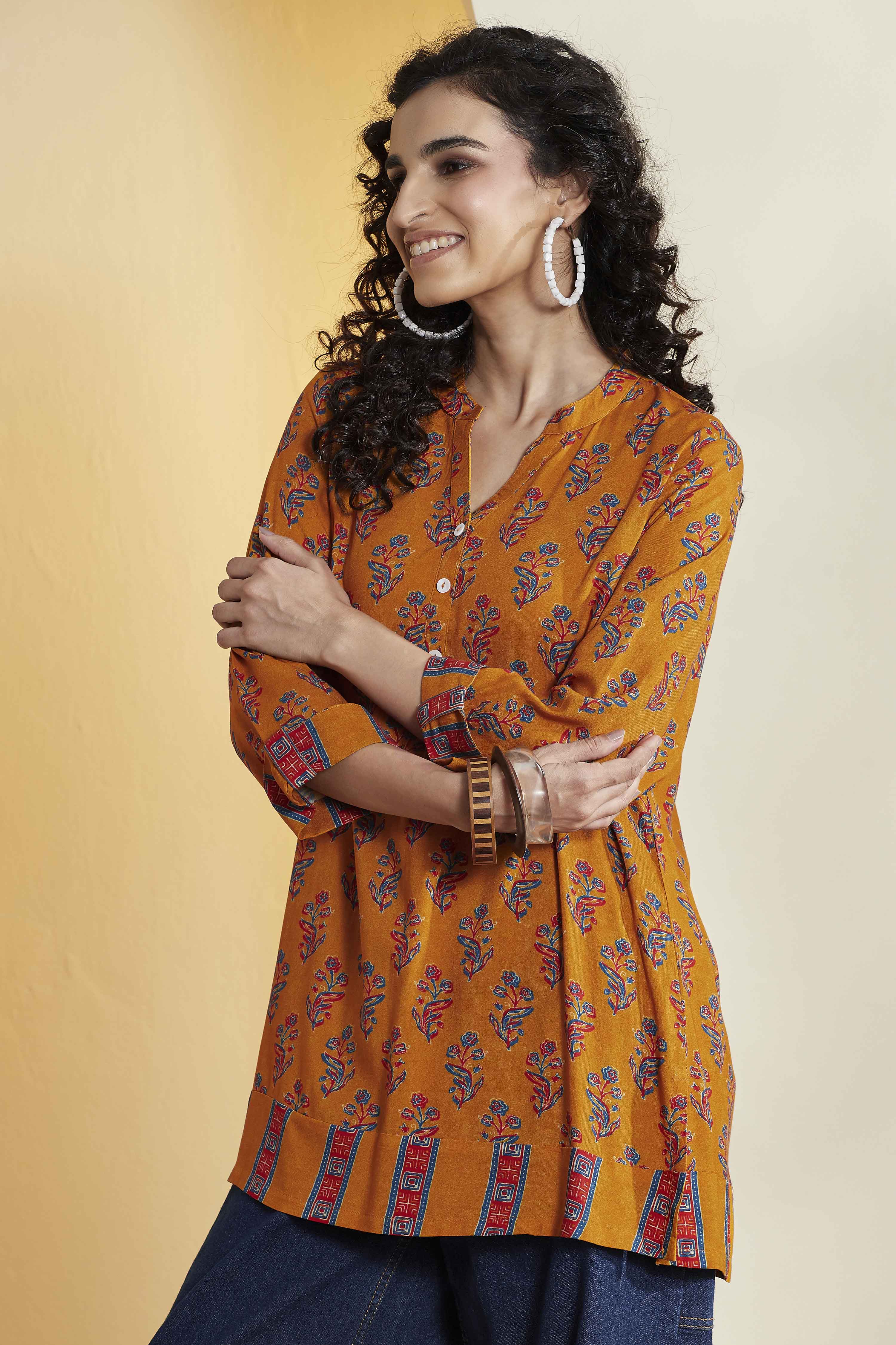 Indigo Viscose Rayon Straight Kurta image number 4