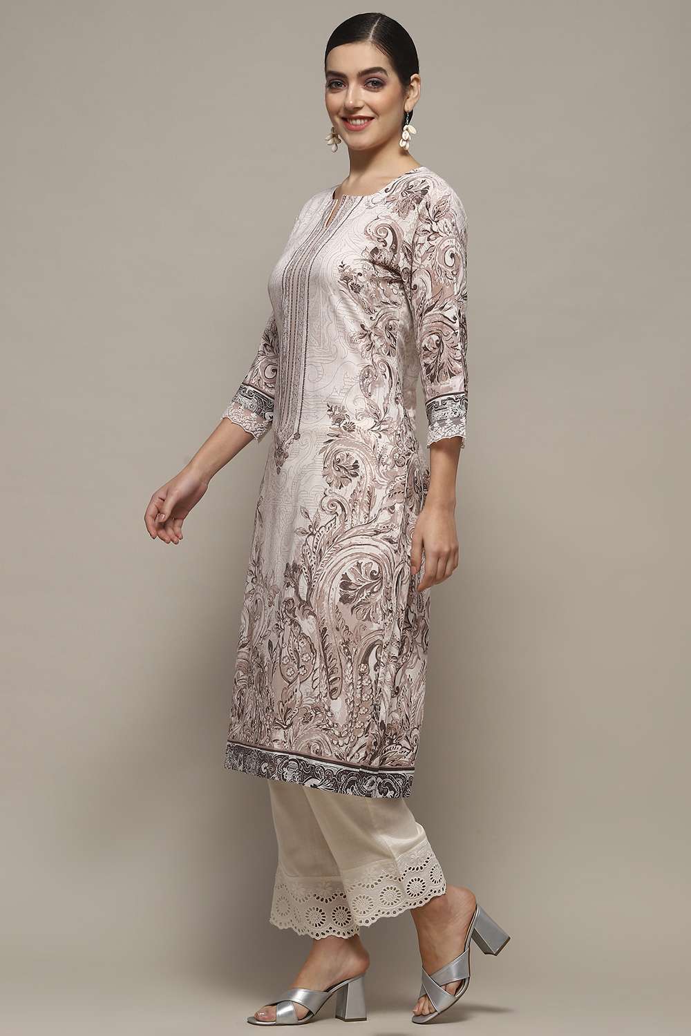 Brown Viscose Straight Kurta image number 2