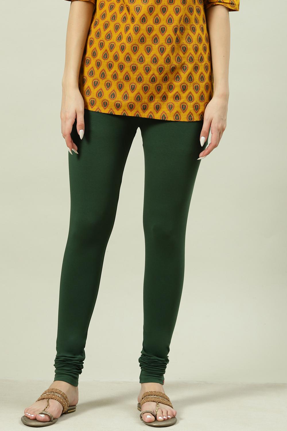 Camel Cotton Blend Solid Churidar image number 3