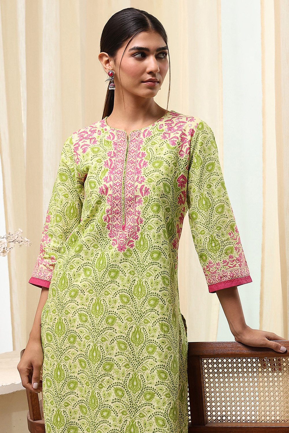 Nude Straight Kurta image number 6