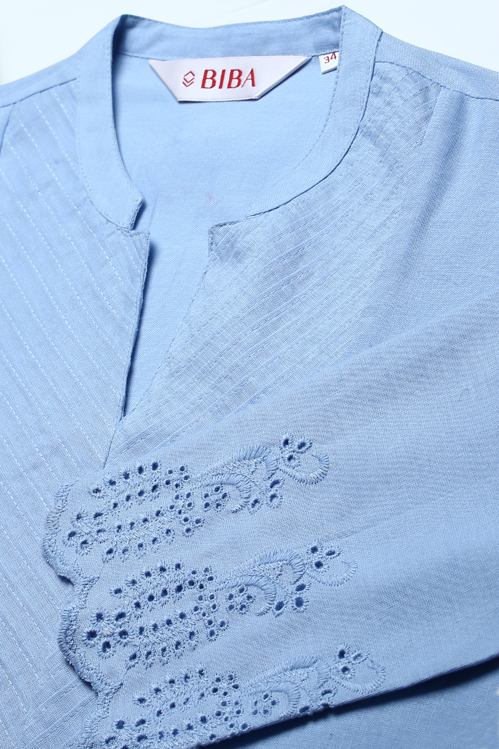 Peach Cotton Flax Kurta image number 1